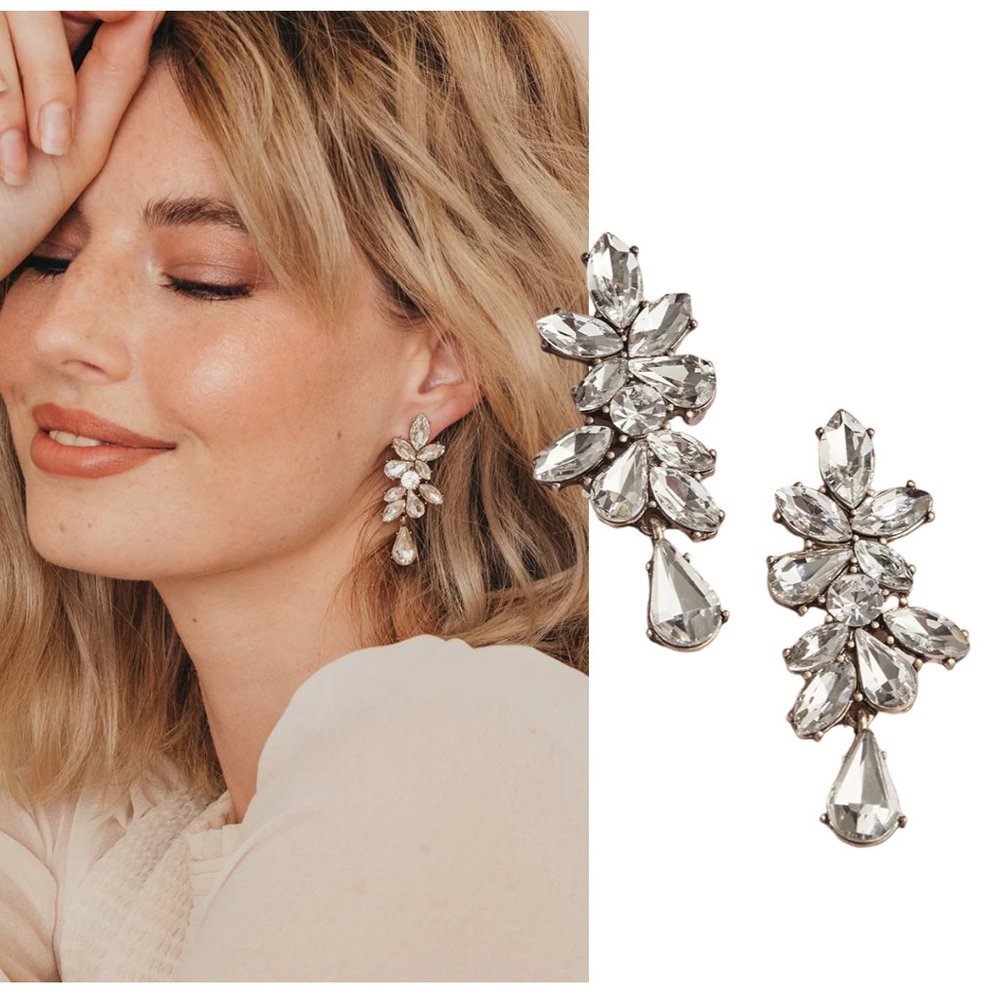 OLIVE + PIPER Valentina Crystal drop earrings NWT